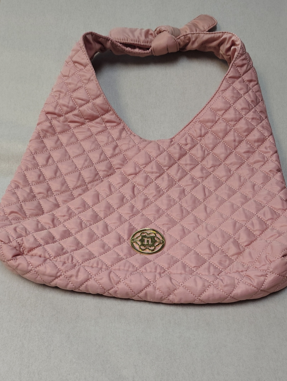 Nanette Lepore Quilted Blush Pink Shoulder Bag with Knot Handle